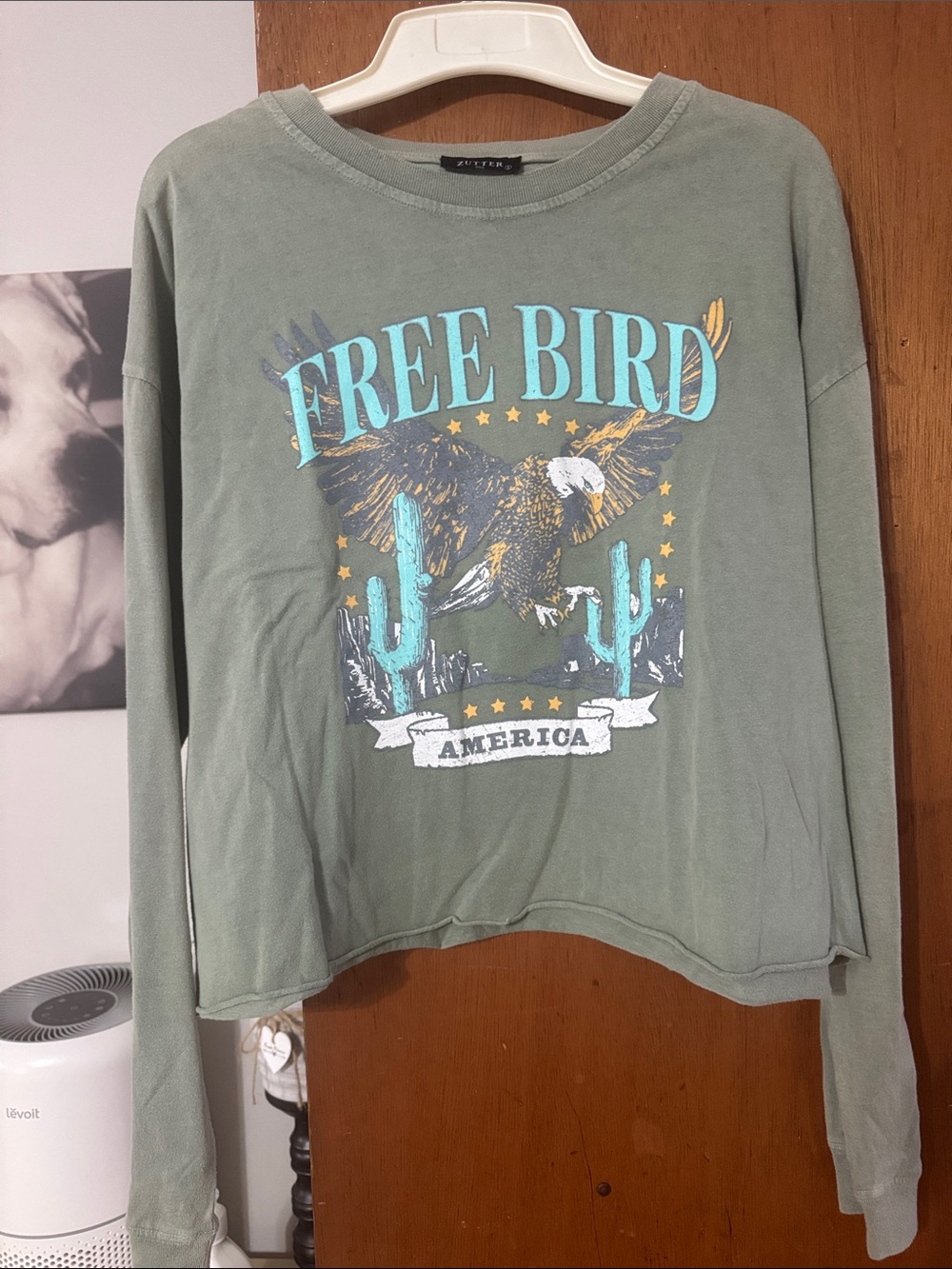 Free Bird America Graphic Sweatshirt - Olive Green